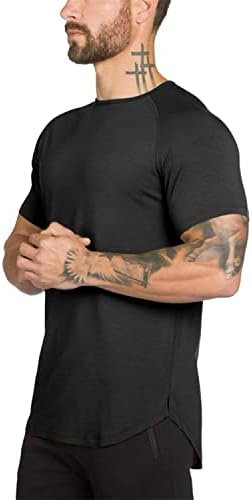 Gym hipster tee, short sleeve in Solid Black