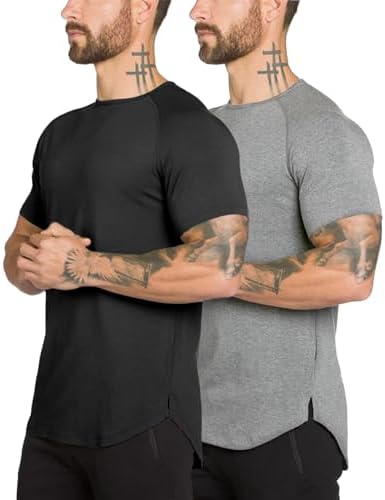 Gym hipster tee in Light Grey + Black