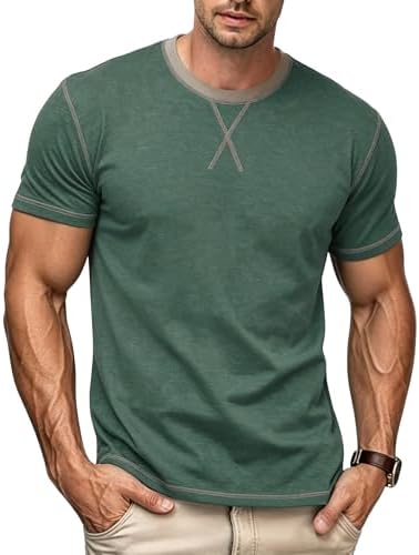 Vintage crew tee in Army Green