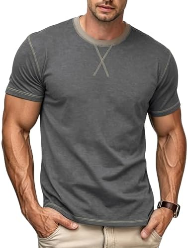 Vintage crew tee in Dark Grey