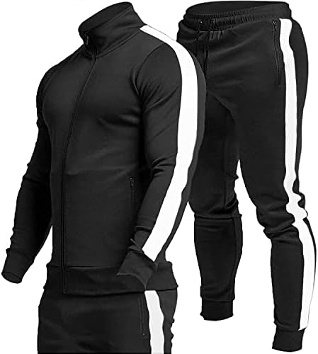 Men's full-zip tracksuit in Black + White